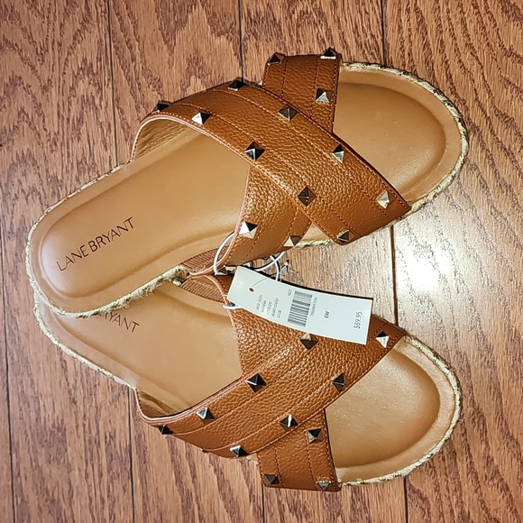 NWT Lane Bryant Cognac Espadrilles Size 8W - Picture 2 of 8